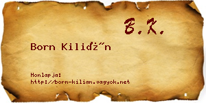 Born Kilián névjegykártya